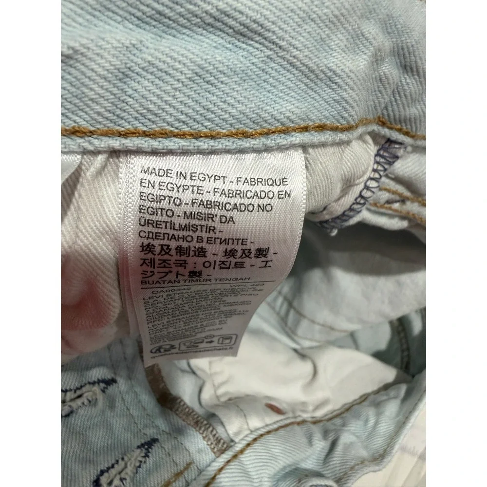 Levis Premium 501 Mens Light Wash Sashiko Patchwork Denim Shorts Waist 31